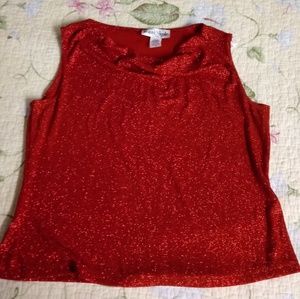 Ronni Nicole Red Shiny Blouse